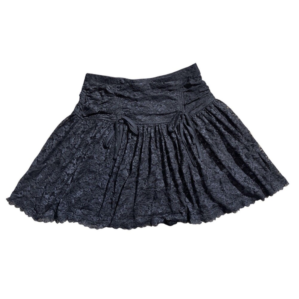 cosmic aura ruffle lace skirt gothic rave Whimsigoth Dark Fairy sz s